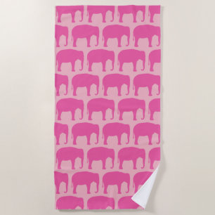 Pink Elephant Silhouetten Muster Strandtuch
