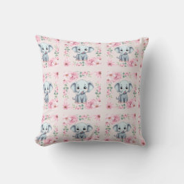 Pink Elephant Throw Pillow Kissen