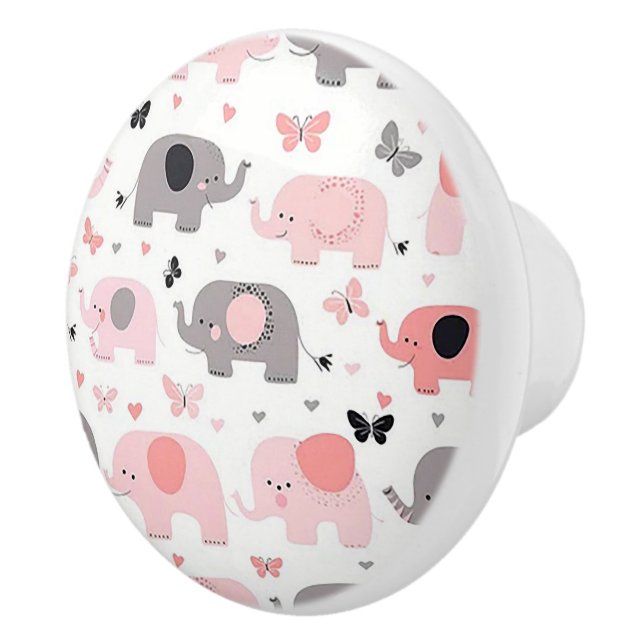 Pink Elephant Village Ceramic Door Knob Keramikknauf (Rechts)