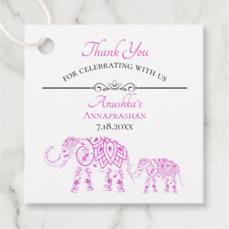 Pink Elephants Annaprashan | Erster Reis Geschenkanhänger