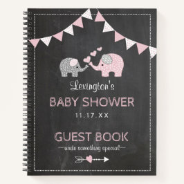 Pink Elephants Baby Showküche Gästebuch | Notizbuch