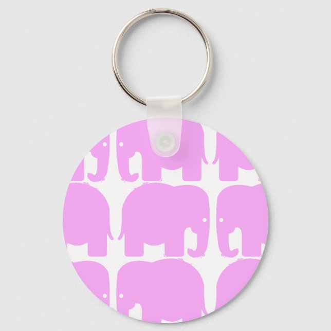 Pink Elephants Silhouette Schlüsselanhänger (Vorderseite)