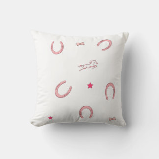 Pink Equestrian Horseshoe Pattern Pillow Kissen