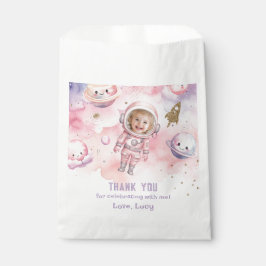 Pink Erste Reise um die Sonne Weltraum Mädchen Geb Geschenktütchen