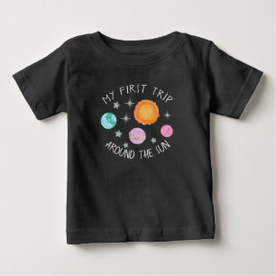 Pink Erster Ausflug zum 1. Geburtstag der Sun Girl Baby T-shirt