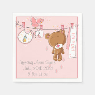 Pink Es ist ein Girl Baby Shower Party Napkins Serviette