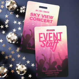 Pink Event Abzeichen für Konzerte oder Festivals Ausweis