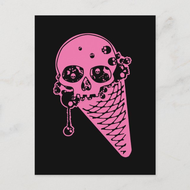 Pink Evil Ice Creme Postkarte (Vorderseite)