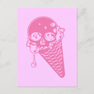 Pink Evil Ice Creme Postkarte