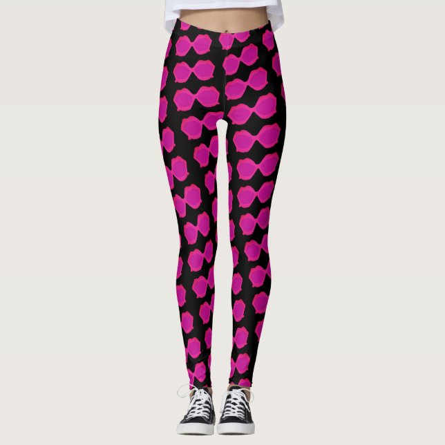 Pink Extravagante Sonnenbrille Leggings (Vorderseite)