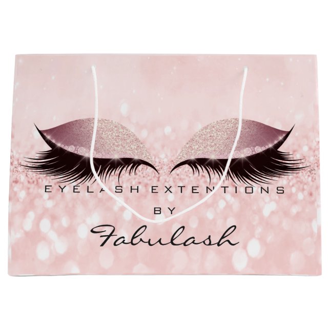 Pink Eyes Lashes Blush Makeup Glitzer Bridal Große Geschenktüte (Vorderseite)