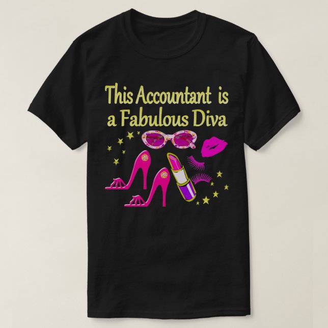 PINK FABULOUS ACCOUNTANT DIVA DESIGN T-Shirt (Design vorne)