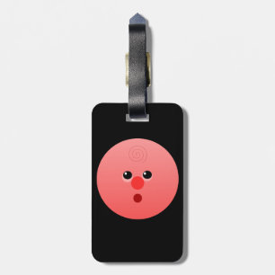 Pink Face Gepäckanhänger mit Lederband