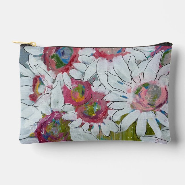 Pink Faces by Lydias Art Sangria Zubehörtasche (Vorderseite)