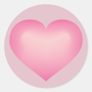 Pink Fade Heart Runder Aufkleber