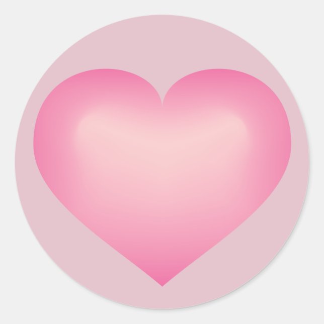 Pink Fade Heart Runder Aufkleber (Vorderseite)