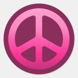 Pink Fade Peace Sign Runder Aufkleber