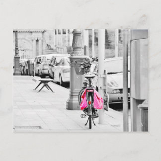 Pink Fahrrad Postkarte