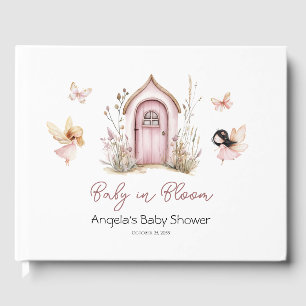 Pink Fairies Baby in Bloom Butterfly Babydusche Gästebuch