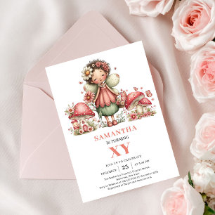 Pink Fairy 2. Geburtstag Pastell Blumen Party Einladung