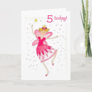 Pink Fairy 5. Geburtstagskarte Karte