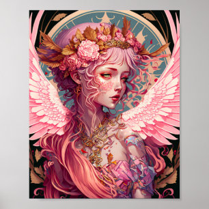 Pink Fairy Angel Fantasy Art Poster