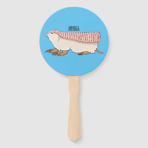 Pink fairy armadillo cartoon illustration fächer