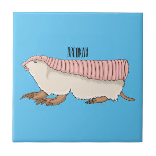 Pink fairy armadillo cartoon illustration fliese