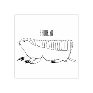 Pink fairy armadillo cartoon illustration gummistempel