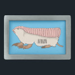 Pink fairy armadillo cartoon illustration rechteckige gürtelschnalle<br><div class="desc">Pink fairy armadillo cartoon illustration</div>
