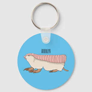Pink fairy armadillo cartoon illustration schlüsselanhänger