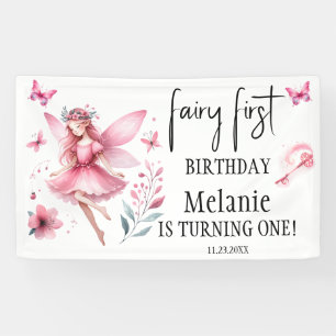Pink Fairy Butterfells Magic Wand Erster Geburtsta Banner