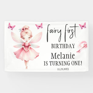 Pink Fairy Butterfells Magic Wand Erster Geburtsta Banner