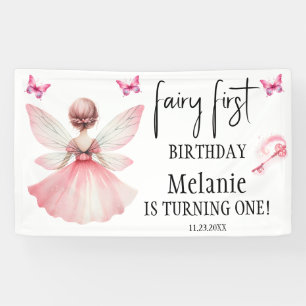 Pink Fairy Butterfells Magic Wand Erster Geburtsta Banner