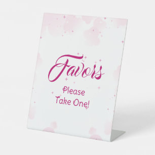 Pink Fairy Cloud & Stars favorisiert Baby Dusche Sockelschild