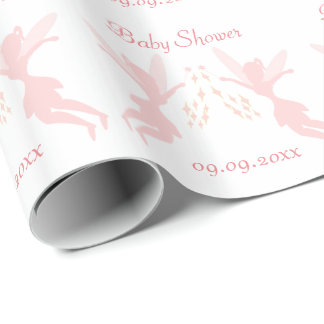 Pink Fairy Design Baby Dusche Geschenkpapier