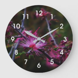 Pink Fairy Duster Große Wanduhr