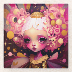 Pink Fairy Fantasy Art Glasuntersetzer