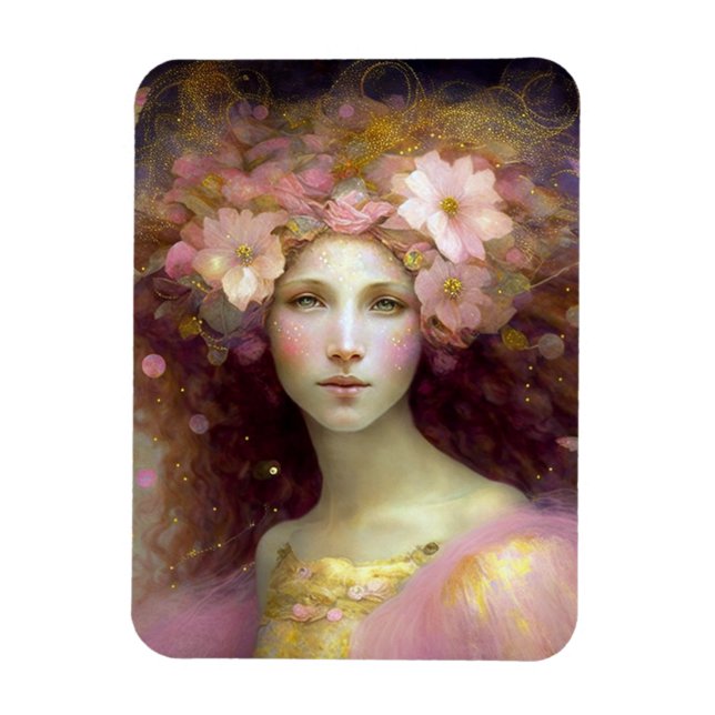 Pink Fairy Fantasy Art Magnet (Vertikal)
