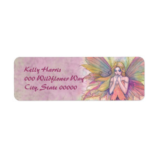 Pink Fairy Fantasy Art Rücksendeadressen-Aufkleber