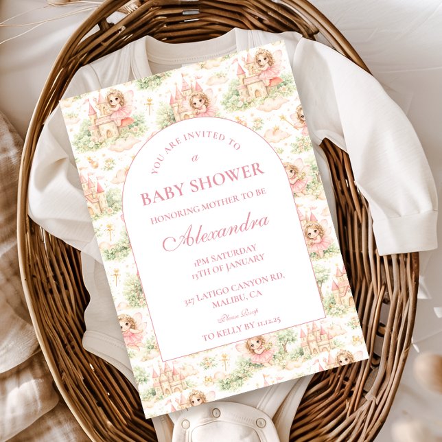 Pink Fairy Garden Baby Shower Einladung (Von Creator hochgeladen)