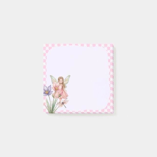 Pink Fairy Memo Pad - Bezaubernde Note Post-it Klebezettel (Vorderseite)