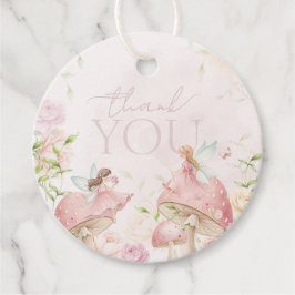 Pink Fairy Mushroom Floral 1st Birthday Thanks Geschenkanhänger