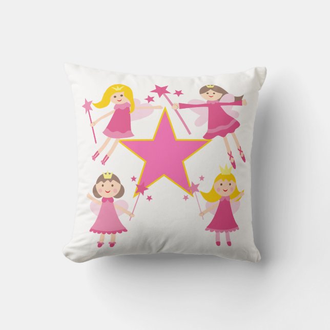 Pink Fairy Princesses Pillow Kissen (Vorderseite)
