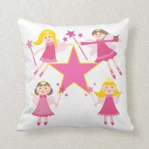 Pink Fairy Princesses Pillow Kissen