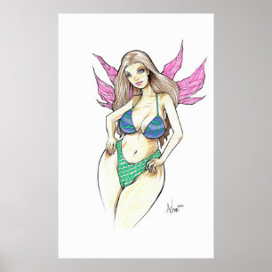 Pink Fairy Wings Poster