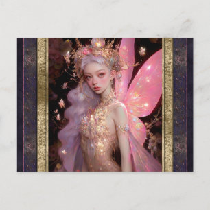 Pink Fairy Woman Fantasy Art Postkarte