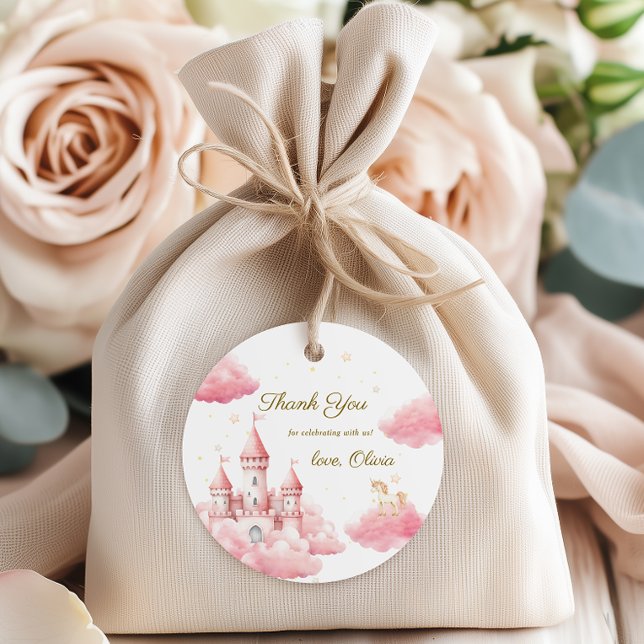 Pink Fairytale Castle Party Girl del Malcantone Geschenkanhänger (Von Creator hochgeladen)