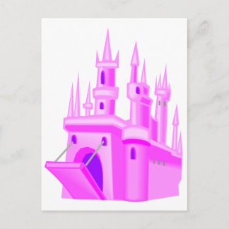 Pink Fairytale Hochzeitsburg Postkarte