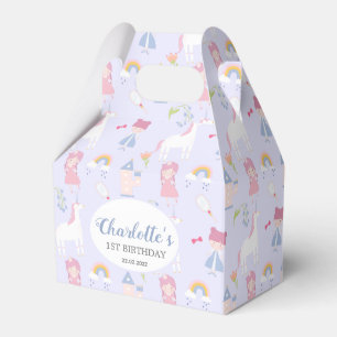 Pink Fairytale Princess Unicorn 1. Geburtstag Part Geschenkschachtel